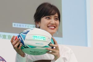山崎紘菜　ラグビーワールドカップ2019™日本大会　100日前イベントに登壇！！