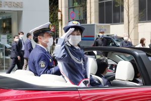 遠藤久美子　一日警察署長として「丸の内交通安全パレード・交通安全のつどい」に参加！